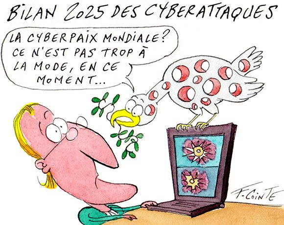 Dessin: Cybermenaces 2025 : érosion des frontières et marée haute persistante